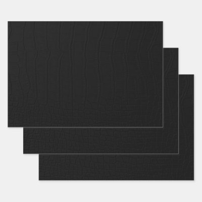 Black Crocodile Skin Print Wrapping Paper Sheets