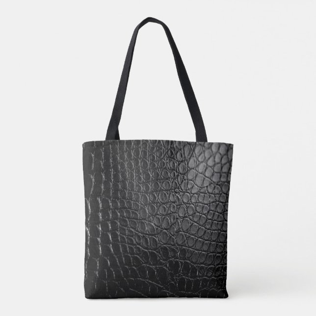 Black Crocodile Tote Bag (Back)