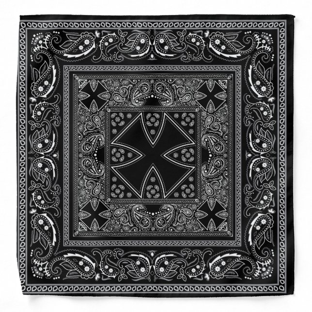 Black Cross Bandanarama Bandana (Front)