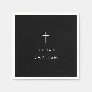 Black cross Baptism Napkins