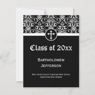 Black Cross Christian Graduation Announcement