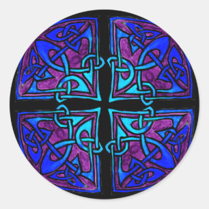 Black Cross Classic Round Sticker