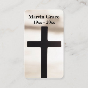 Black Cross Funeral Prayer Card