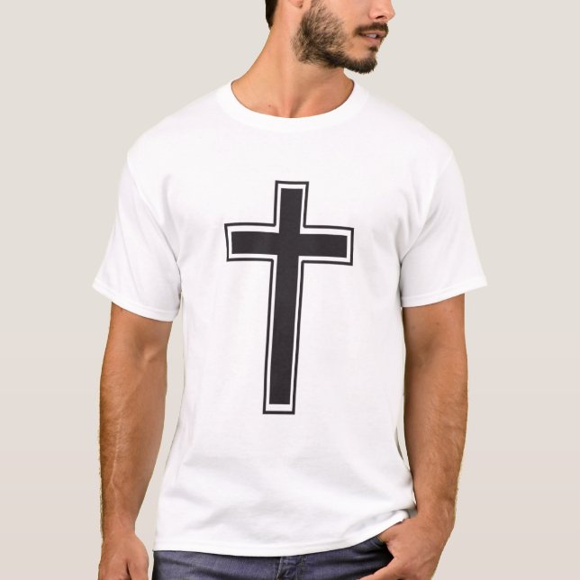 Black cross illustration - Christian cross T-Shirt (Front)