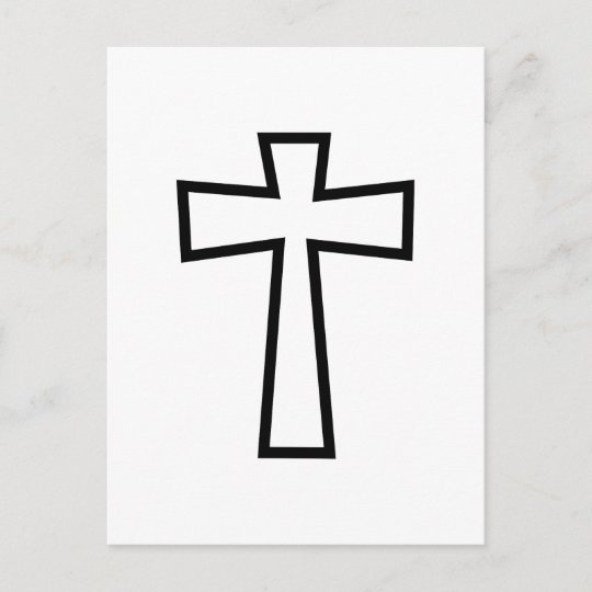 Black Cross Outline Postcard | Zazzle.com