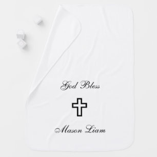 Black Cross Personalized Baby Blanket
