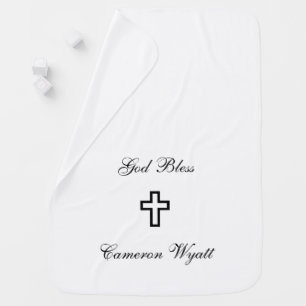 Black Cross Personalized Baby Blanket