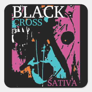 Black Cross SATIVA Square Sticker