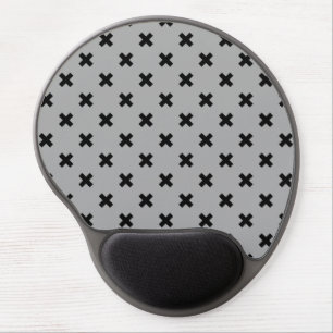 Black cross stitches on gray gel mouse pad