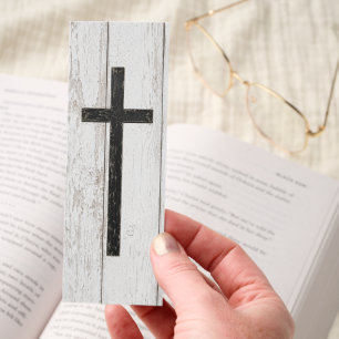 Black Cross White Wood Bible Verse Bookmarks