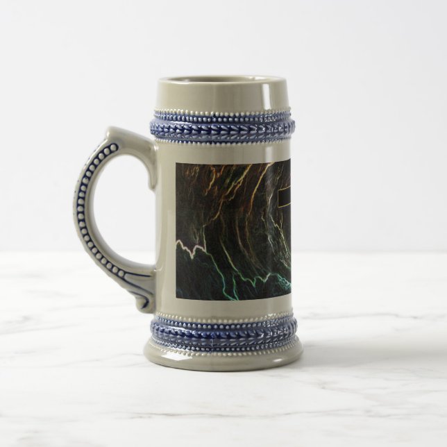BLACK CROSS WITH BRIGHT HIGHLIGHTS BEER STEIN (Left)
