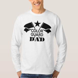 Black Crossed Flags Color Guard Dad t-shirt