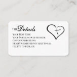 Black Crossed Heart Religious Details Card at Zazzle