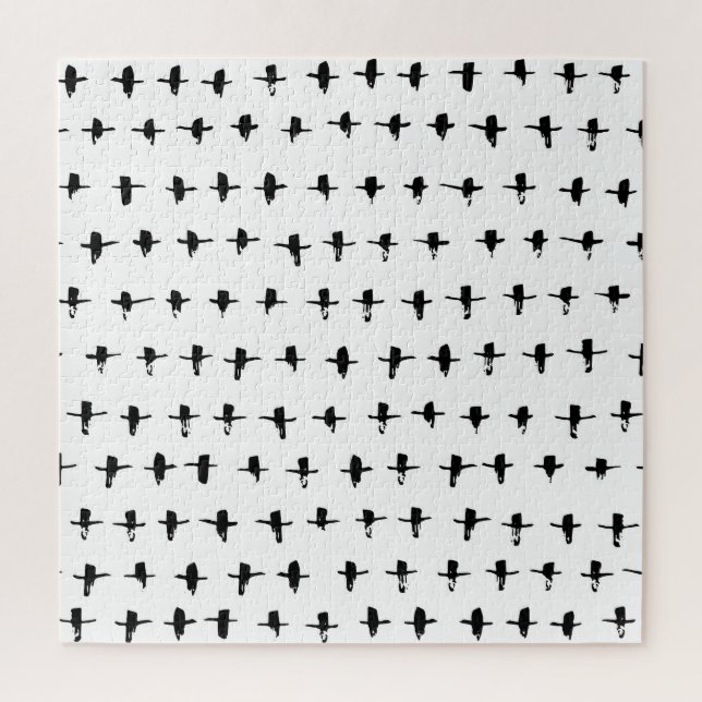 Black Crosses Hand Drawn Geometrical Jigsaw Puzzle (Vertical)