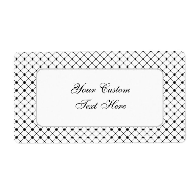 Black Crosses Pattern Custom Labels (Front)