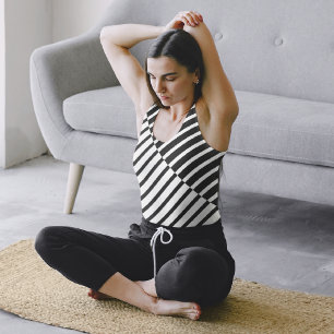 Black Crossing Stripes Tank Top