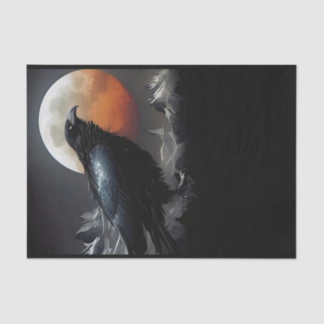 Black Crow at Moonlight Tissue Paper (Front)