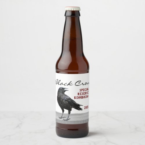 Black Crow Beverage Label Editable Beer Bottle Label