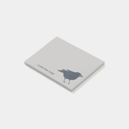 Black Crow Bird Illustration Personalized Post_it Notes