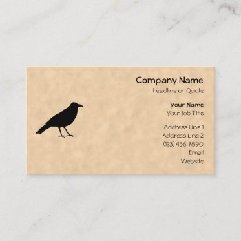 Black Crow Bird On A Parchment Pattern. Business Card by Animal_Art_By_Ali at Zazzle