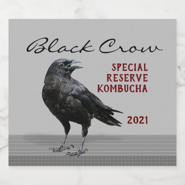 Black Crow Bottle Label (Single Label)