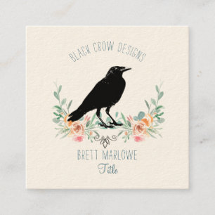 Black Crow Floral  Square Business Card
