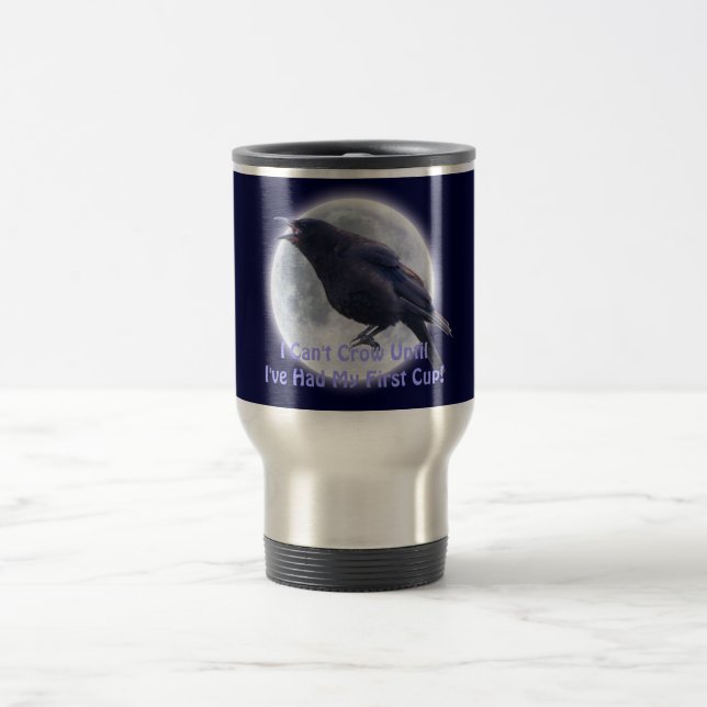 BLACK CROW & Full Moon Halloween Travel Mug (Center)