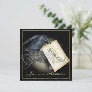 Black Crow Gothic Party Invitations
