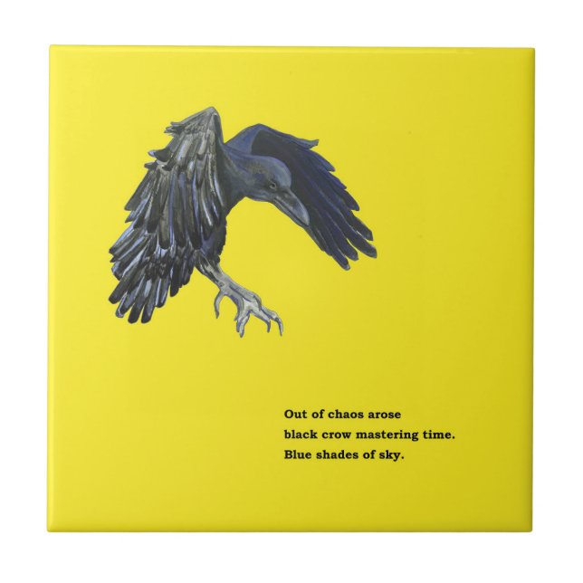 Black Crow & Haiku  Ceramic Tile (Front)