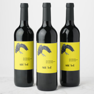 Black Crow & Haiku Personalized Wine Label