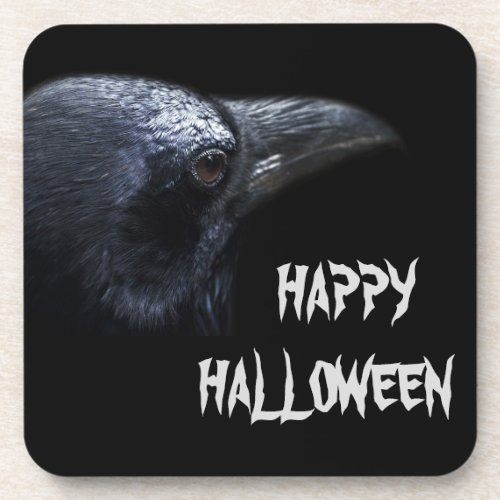Black Crow Halloween Hard plastic coaster