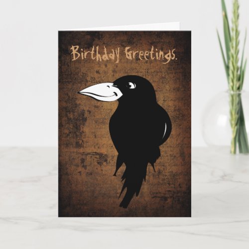 Black Crow Happy Birthday Card