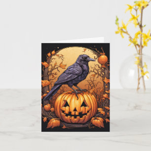 Black Crow Happy Halloween Card