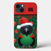 black crow in christmas outfit