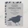Black Crow Light Gray Custom Party Invitation