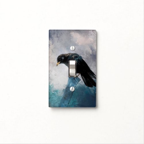 Black Crow Light Switch Cover