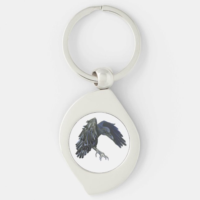 Black Crow Master of Time Illustration Keychain (Front)