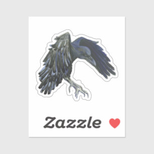 Black Crow Master of Time Illustration Sticker