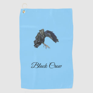 Black Crow Master of Time Personalized Sky Blue Golf Towel