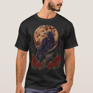 Black Crow Mystical Raven at Full Moon T-Shirt