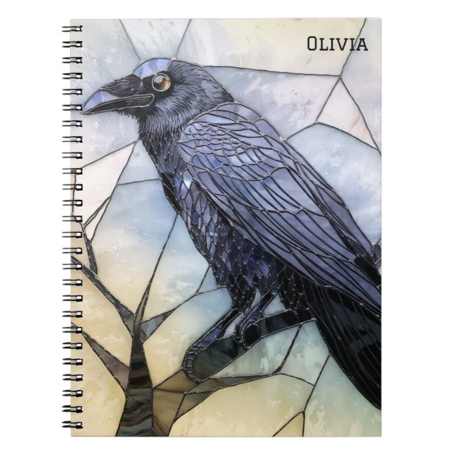 Black Crow Scary Gothic Abstract  Notebook (Front)