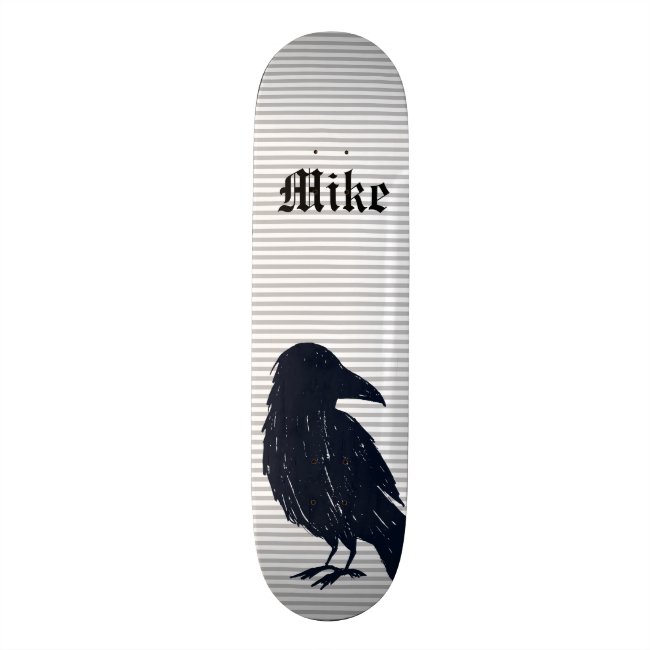 Black Crow Silhouette Personalized Skateboard Deck