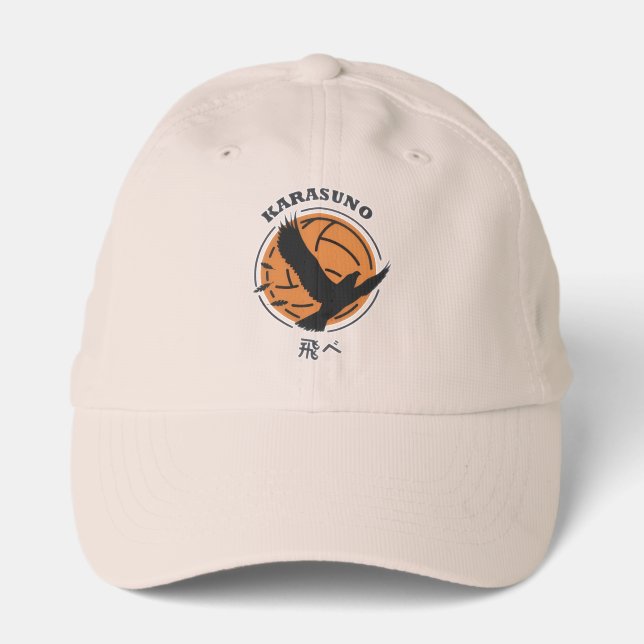 🏐Black Crow Volleyball Cap – Anime Sports Team🏐 (Front)