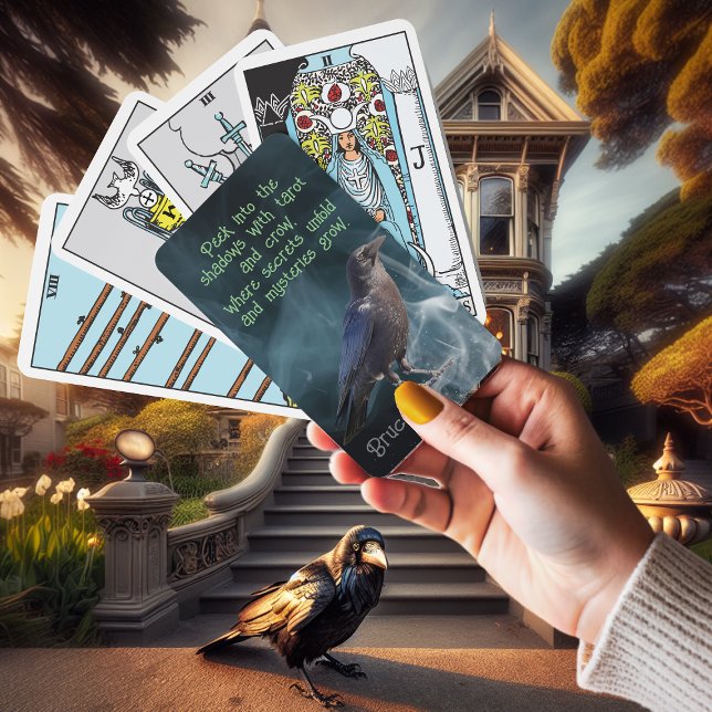 Black Crow Witch Familiar with Teal Smoke/Shadows Tarot Cards (Creator Uploaded)