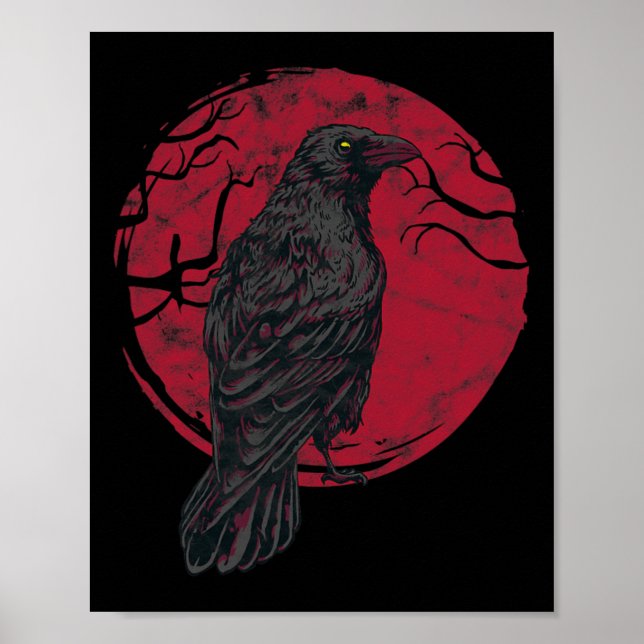 Black Crow Witchcraft Occult Gothic Creepy Hallowe Poster (Front)