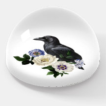 Black Crow with Flowers