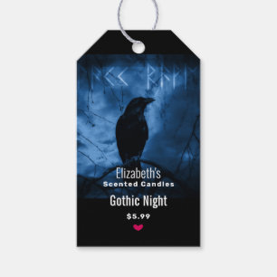 Black Crow with Runes Dark Goth Style Shop Gift Tags