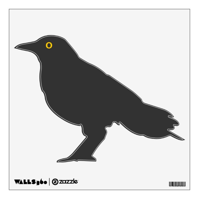 Black Crow with Yellow Eye Wall Decal (Front)