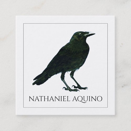 Black Crow Writer Square Business Card