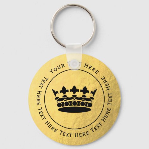 Black Crown _ Faux Gold Foil Keychain